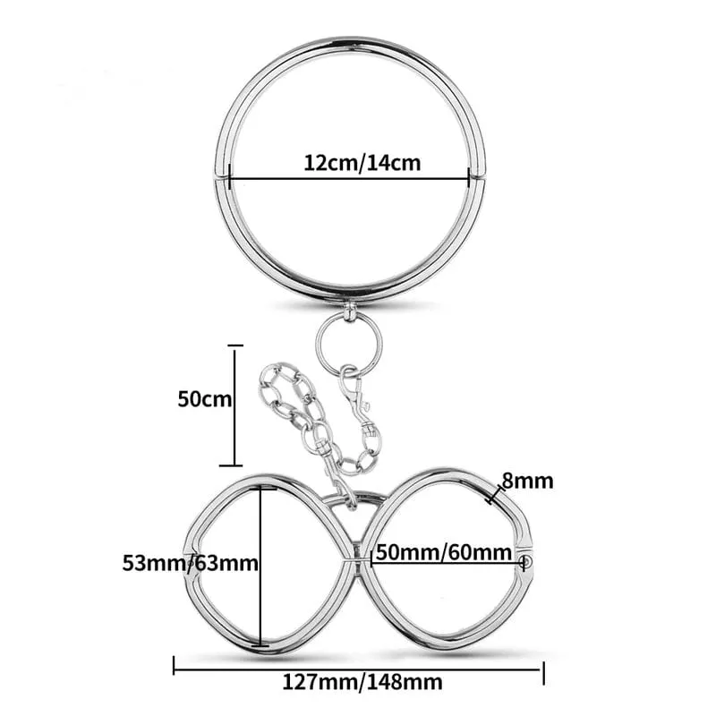 0243M   Hex Key Locking Steel Collar & Cuffs – Secure Metal Bondage System