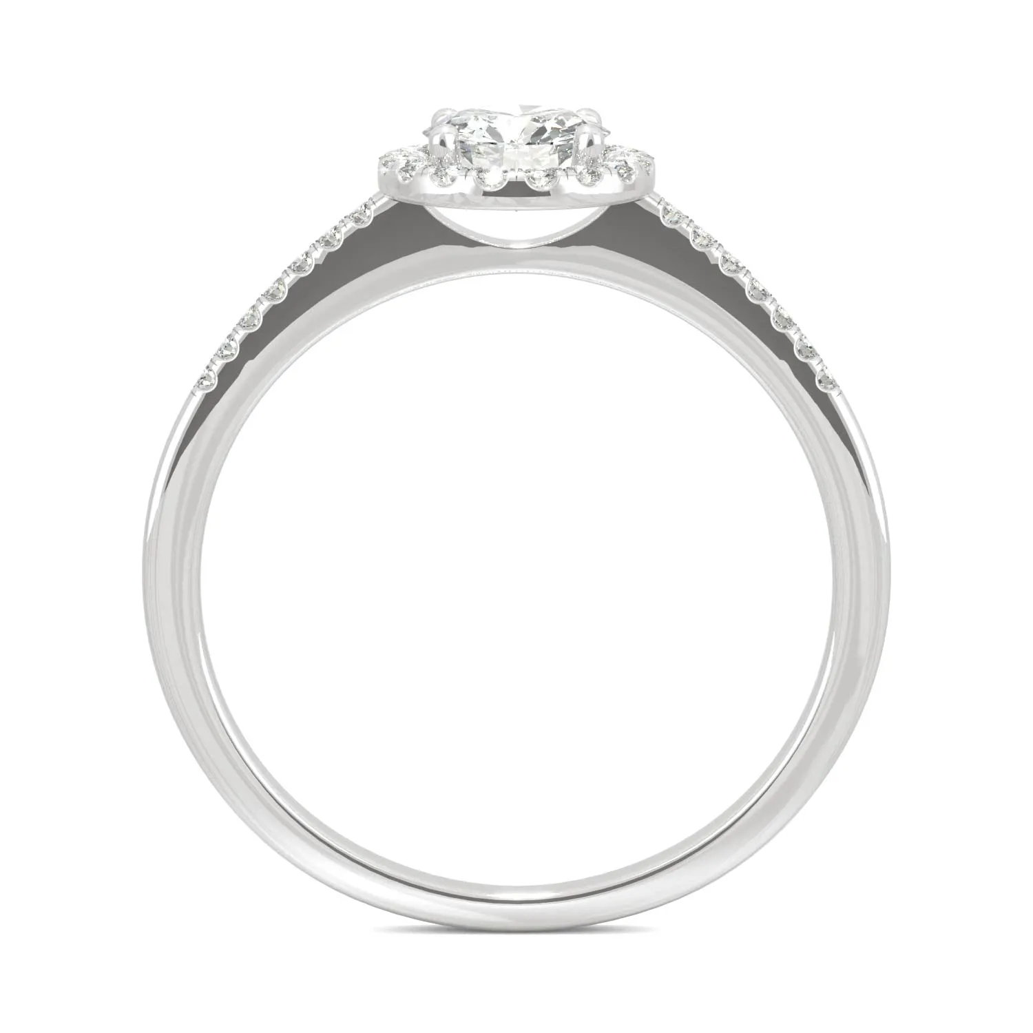 0.66 CTW DEW Round Moissanite Engagement Ring in 14K White Gold