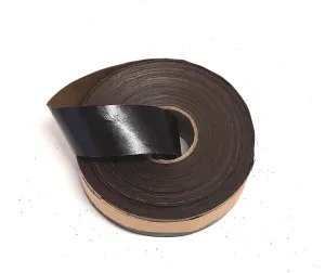 1-1/4" Flat Brown Patent Kidskin Leather Stripping 1250NKA (5 YDS) binding, leather tape