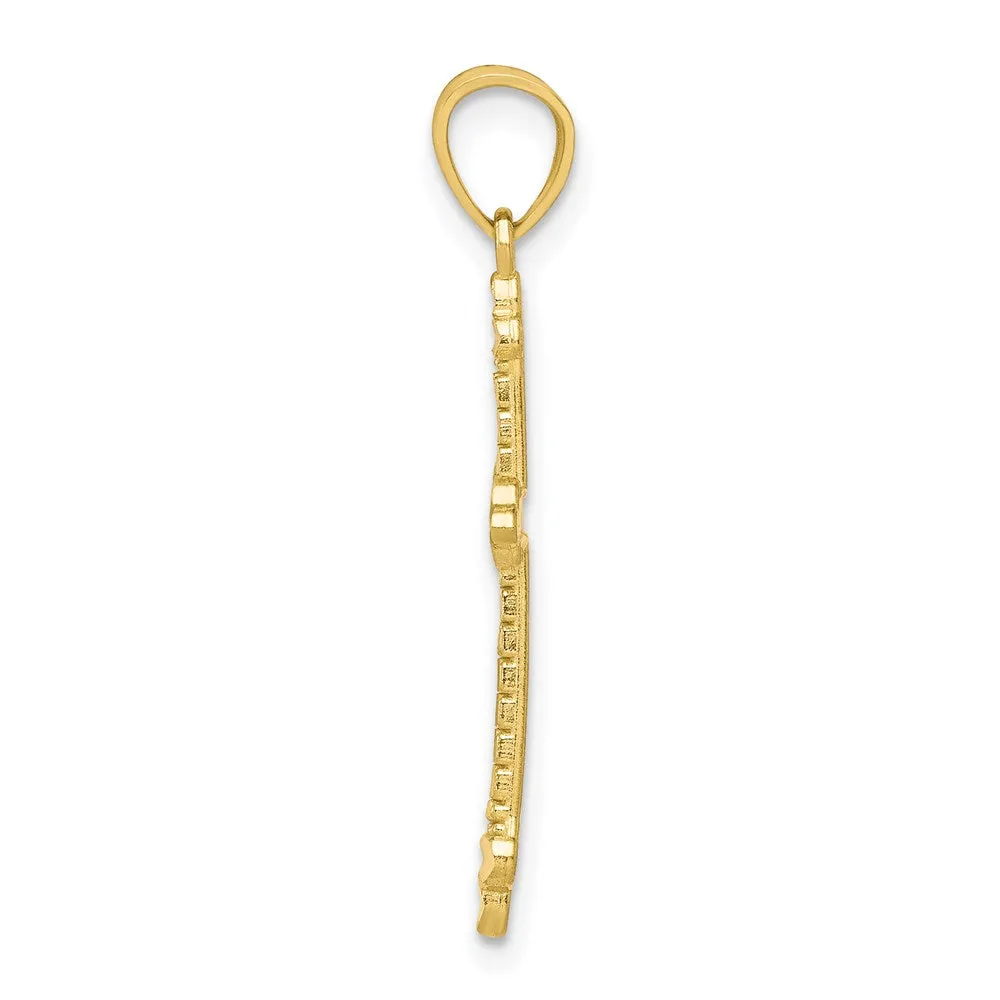 10k Budded Cross Pendant