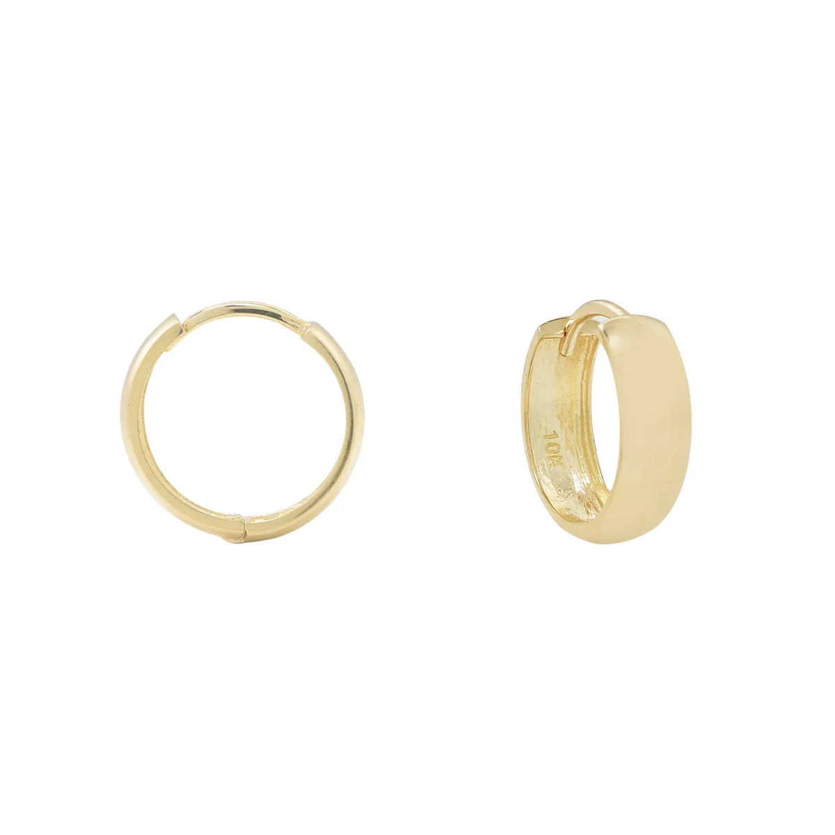 10k Solid Gold Thick Huggies