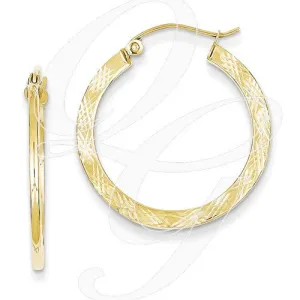 10K Textured Hoop Earrings