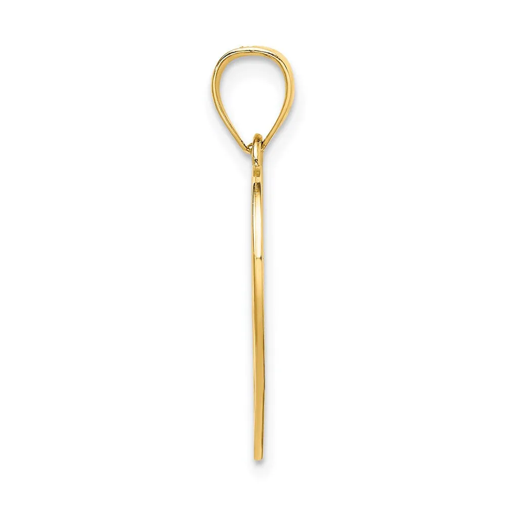 14k AMOR  in Cut-out Heart Charm