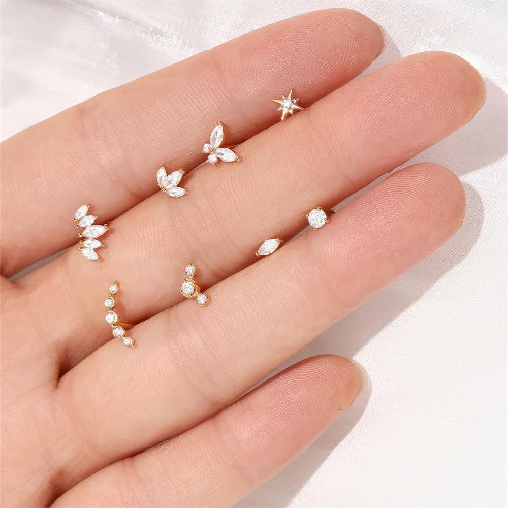 14k GOLD Arc Circle Flat Back Earrings