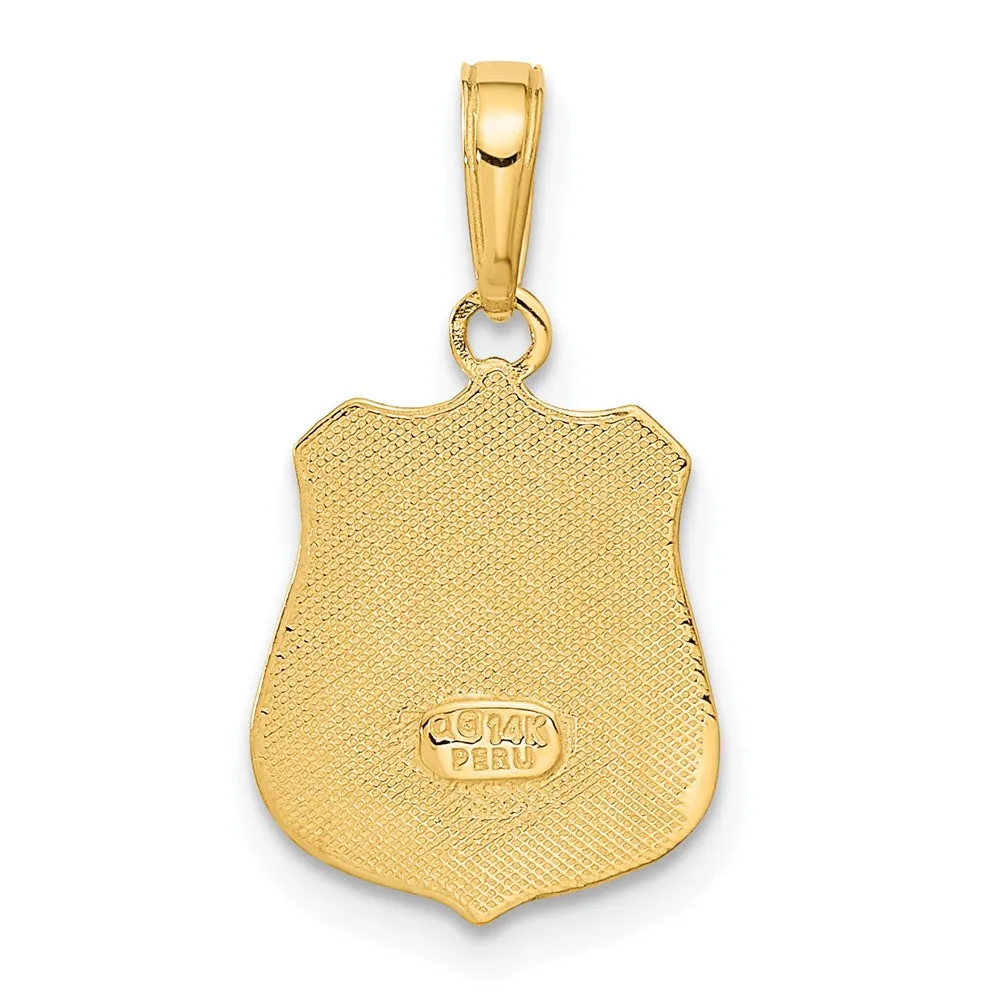 14k POLICE Badge Pendant