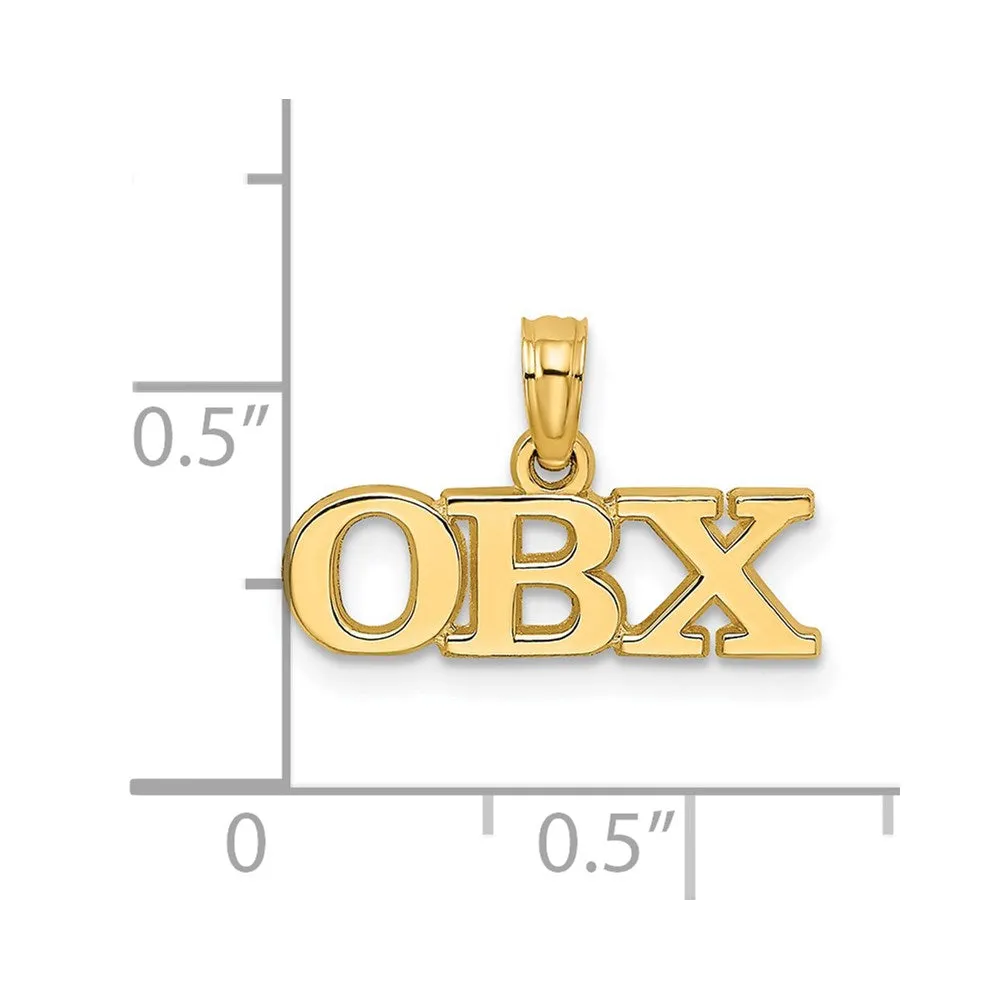 14K Polished OBX Charm