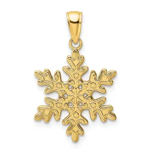 14K Polished Snowflake Pendant