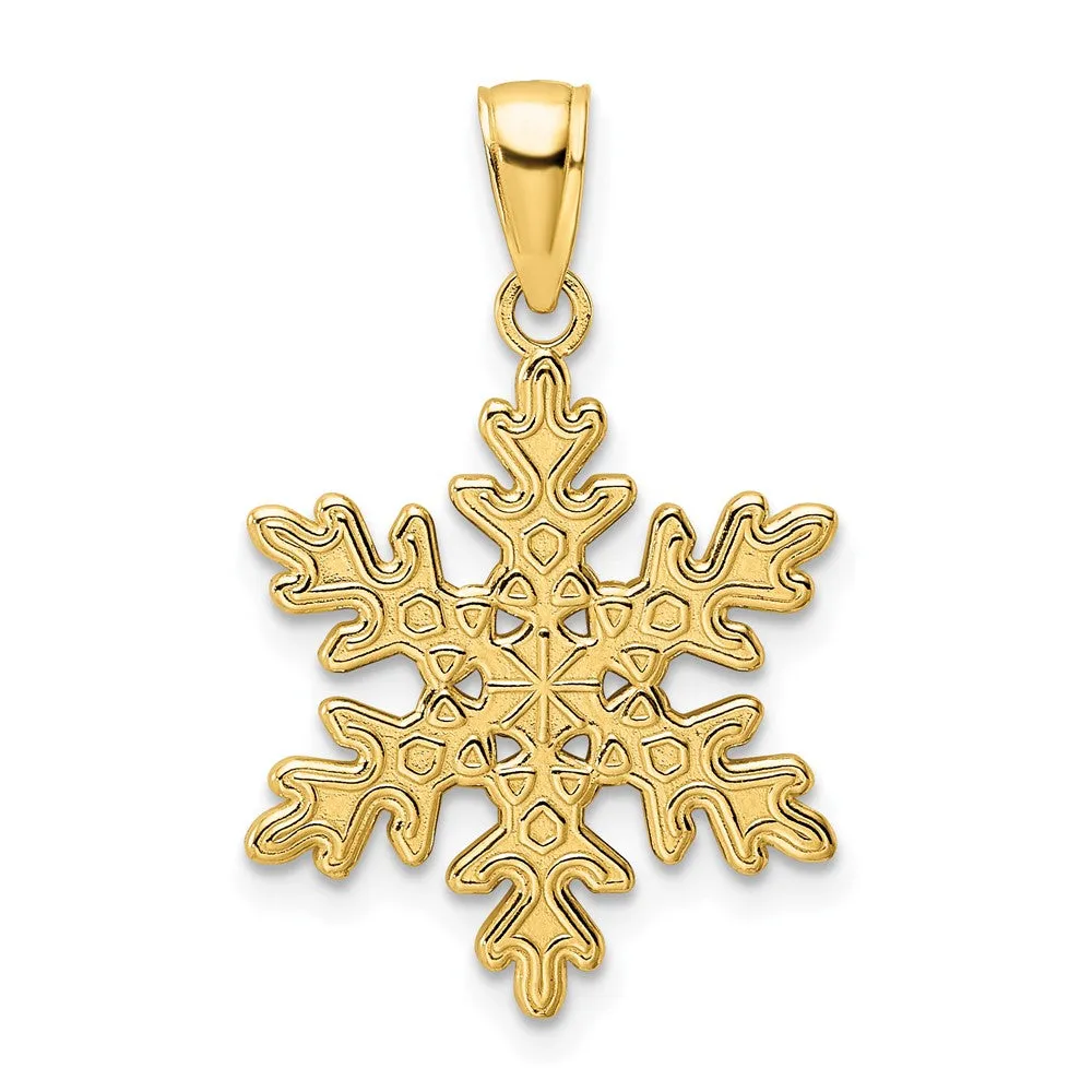 14K Polished Snowflake Pendant