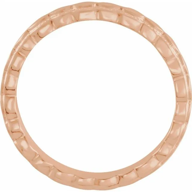 14K Rose 2.9 mm Textured Band