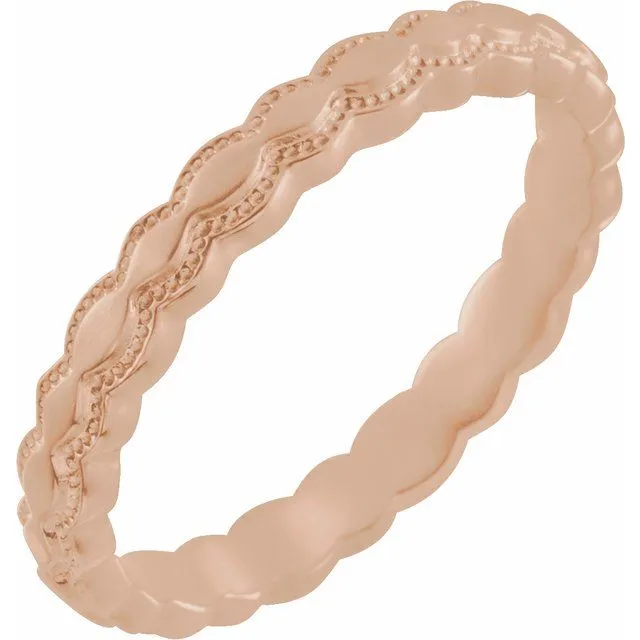 14K Rose 2.9 mm Textured Band