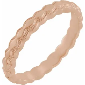 14K Rose 2.9 mm Textured Band