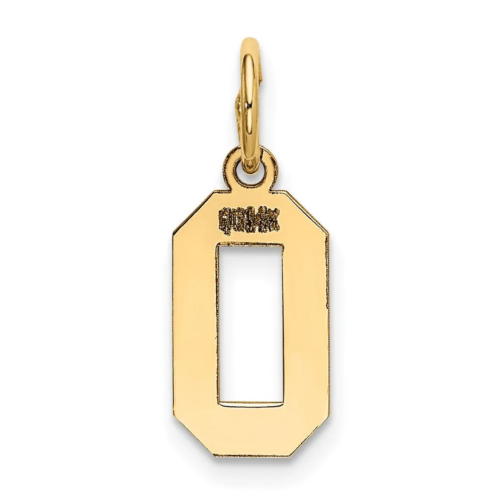 14k Small Polished Number 0 Charm