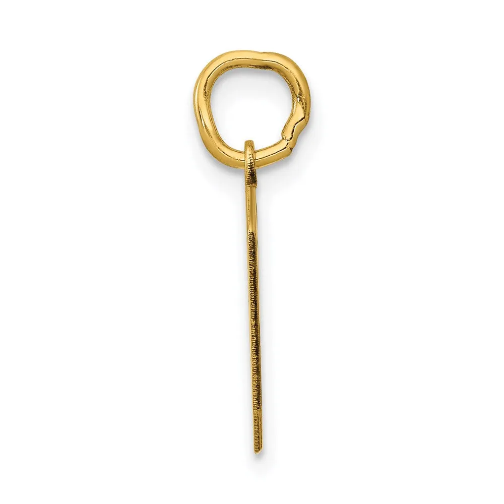 14k Small Polished Number 0 Charm