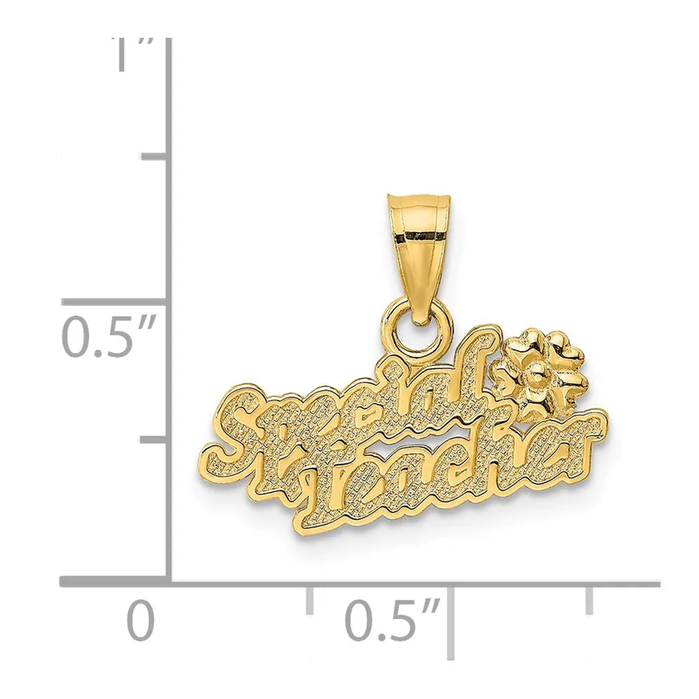 14k SPECIAL TEACHER with Flower Charm