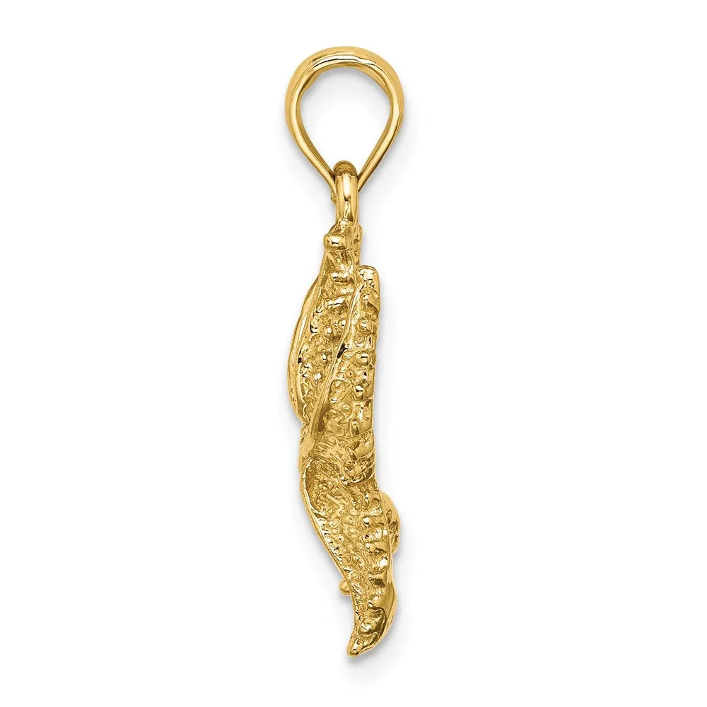 14K Textured Starfish Charm