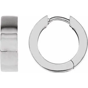 14K White 14.5 mm Hinged Earrings