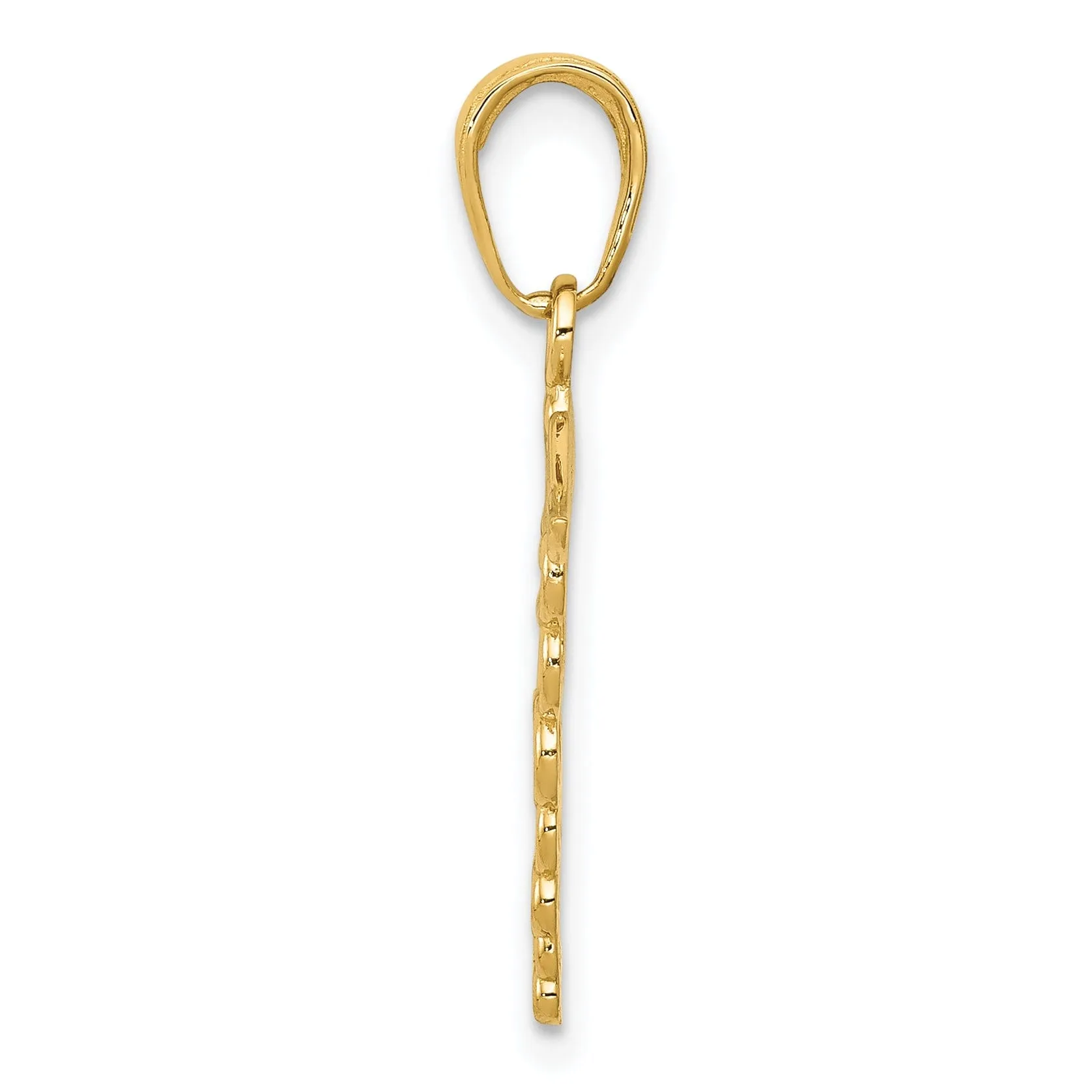 14k Yellow Gold Polished Finish Caduceus Charm