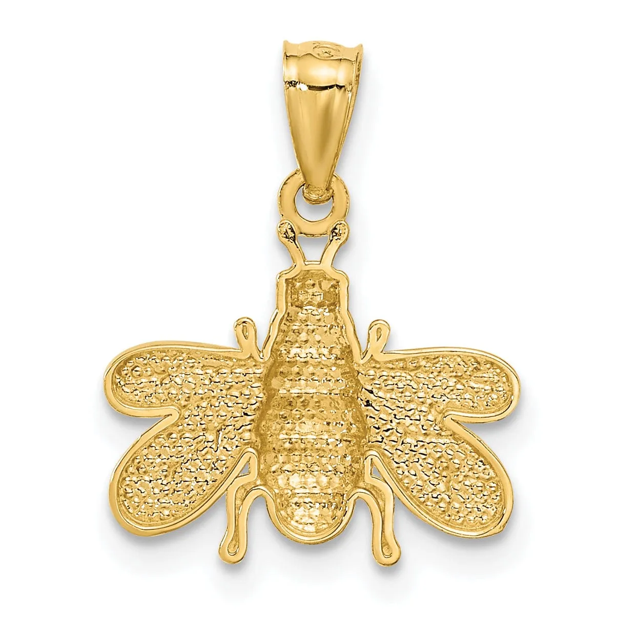 14k Yellow Gold Solid Polished Finish Bumble Bee Pendant