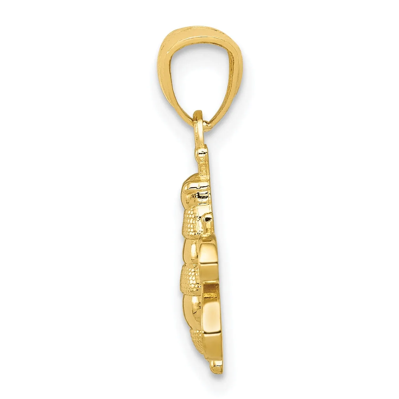 14k Yellow Gold Solid Polished Finish Bumble Bee Pendant