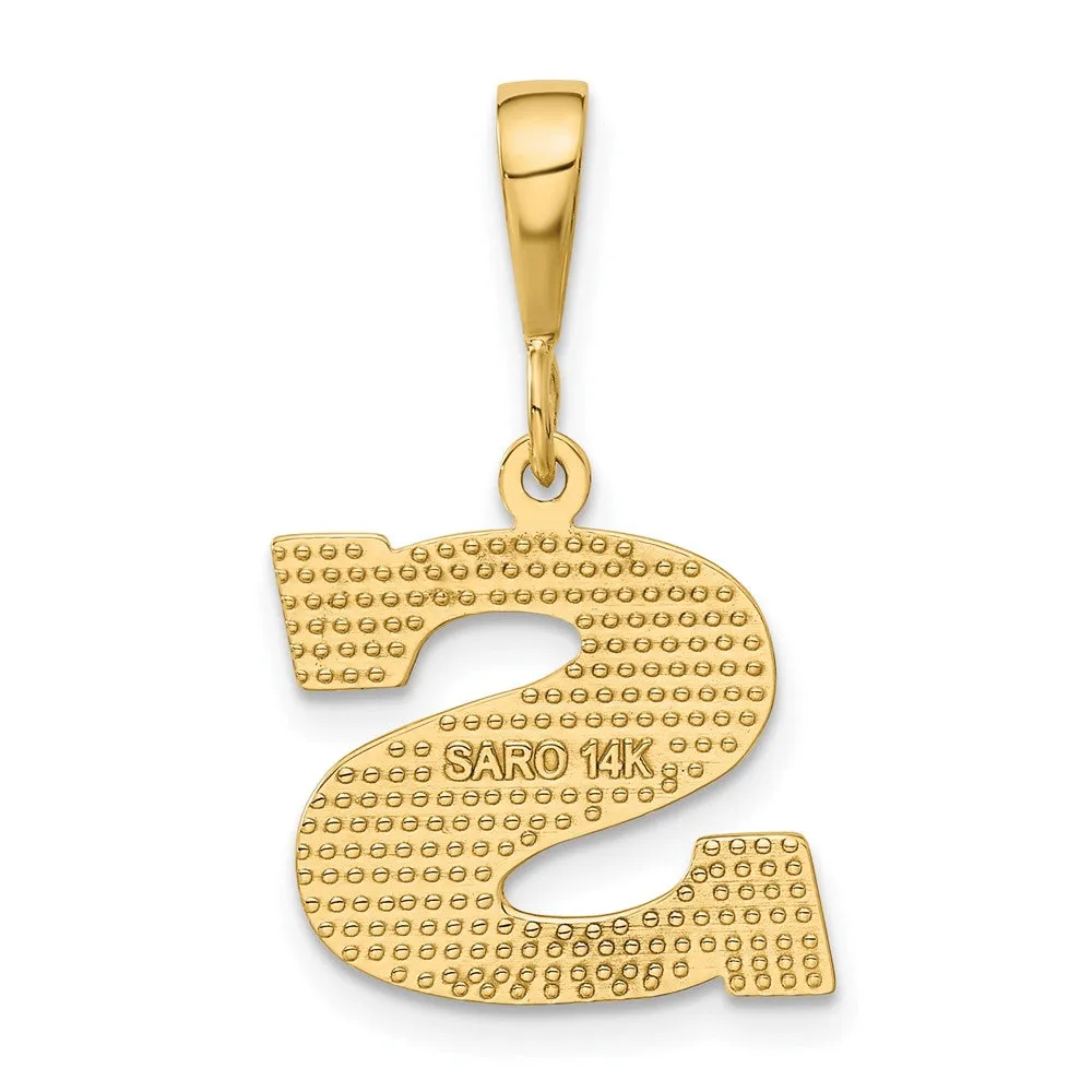 14k Yellow Gold Textured Initial S Charm