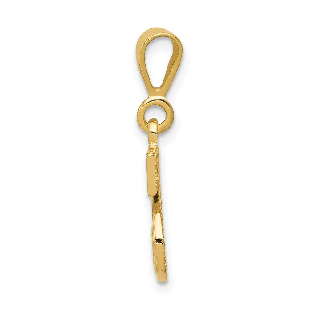 14k Yellow Gold Textured Initial S Charm