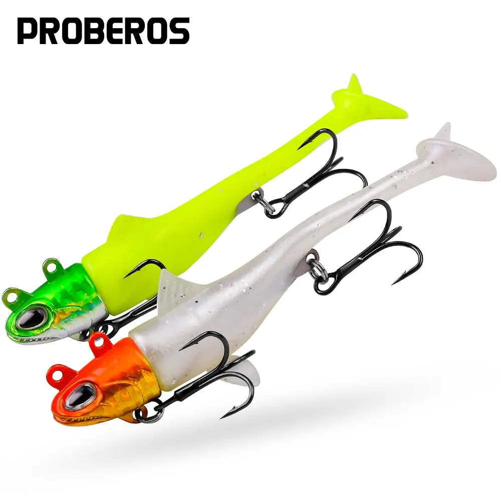 1PC Jig Head Soft Bait 13.5g-56g Sinking Silicone Lure With Jig head Hook Trolling Fishing Tackle