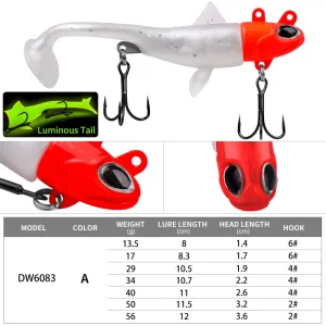 1PC Jig Head Soft Bait 13.5g-56g Sinking Silicone Lure With Jig head Hook Trolling Fishing Tackle