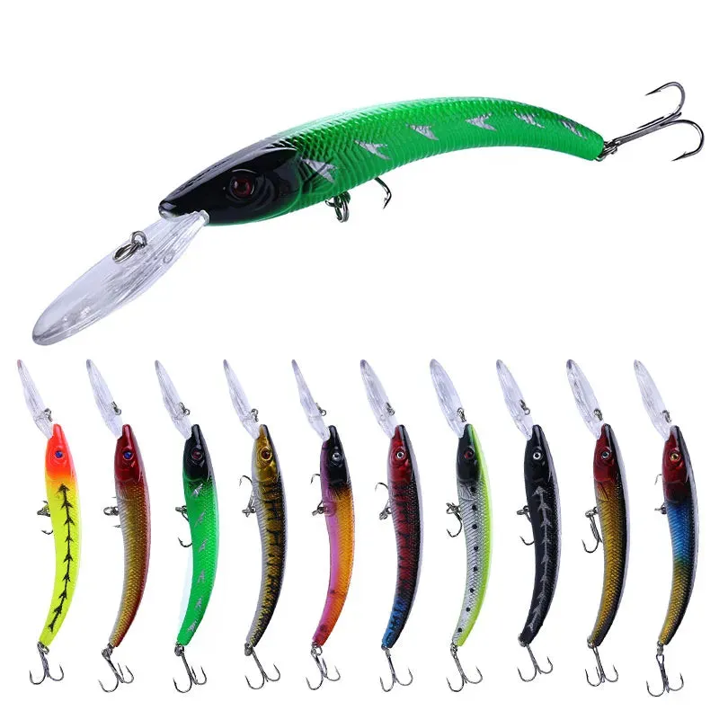 1x 15.5cm / 16.3g Wobbler Fishing Lure Big Crank Bait Minnow Trolling Artificial