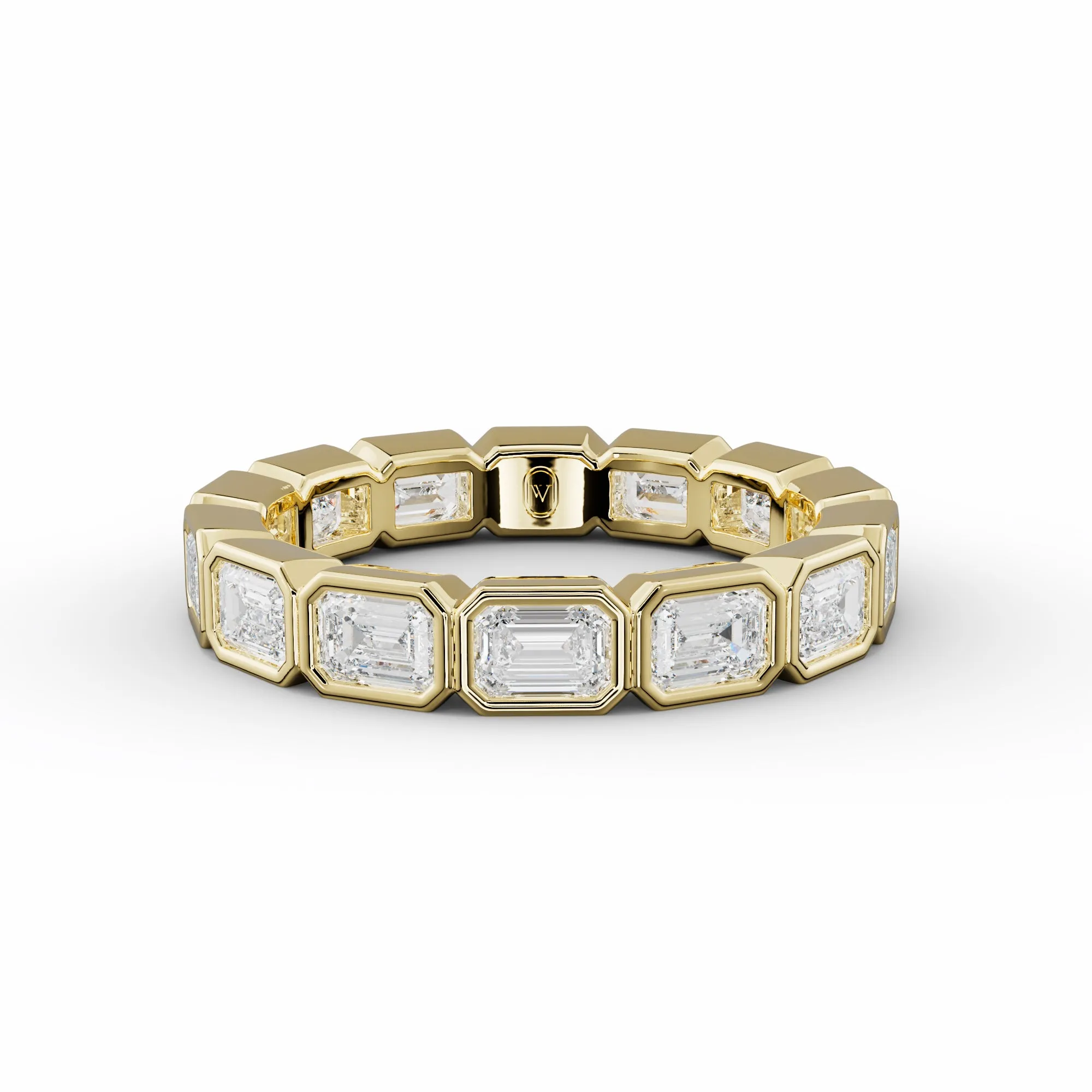 2.0 Carat East West Bezel Set Emerald Cut Diamond Eternity Band