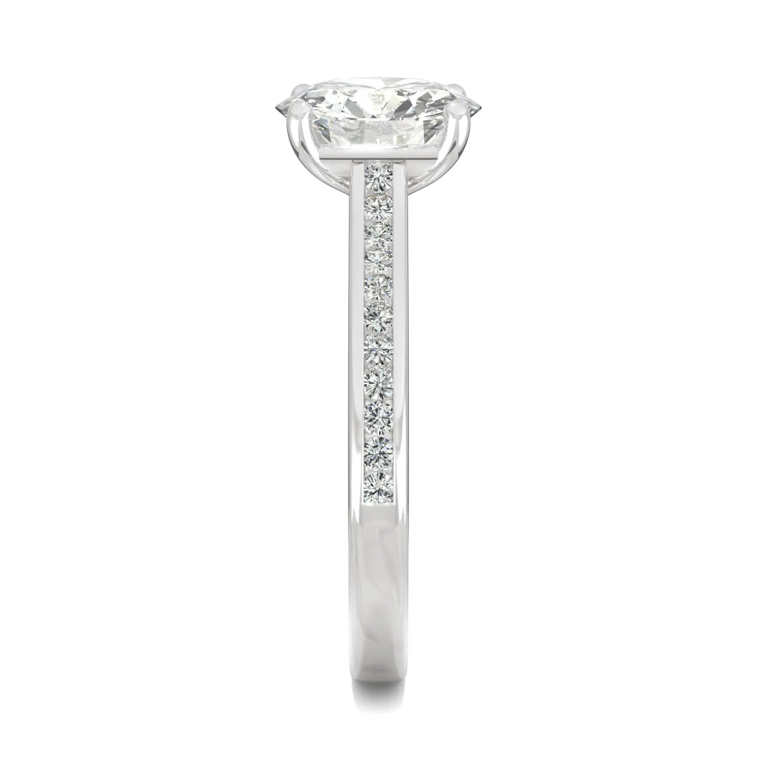 2.08 CTW DEW Round Moissanite Engagement Ring in 14K White Gold