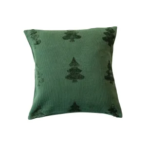 20" Square Woven Cotten Blend Jacquard Pillow w/ Trees