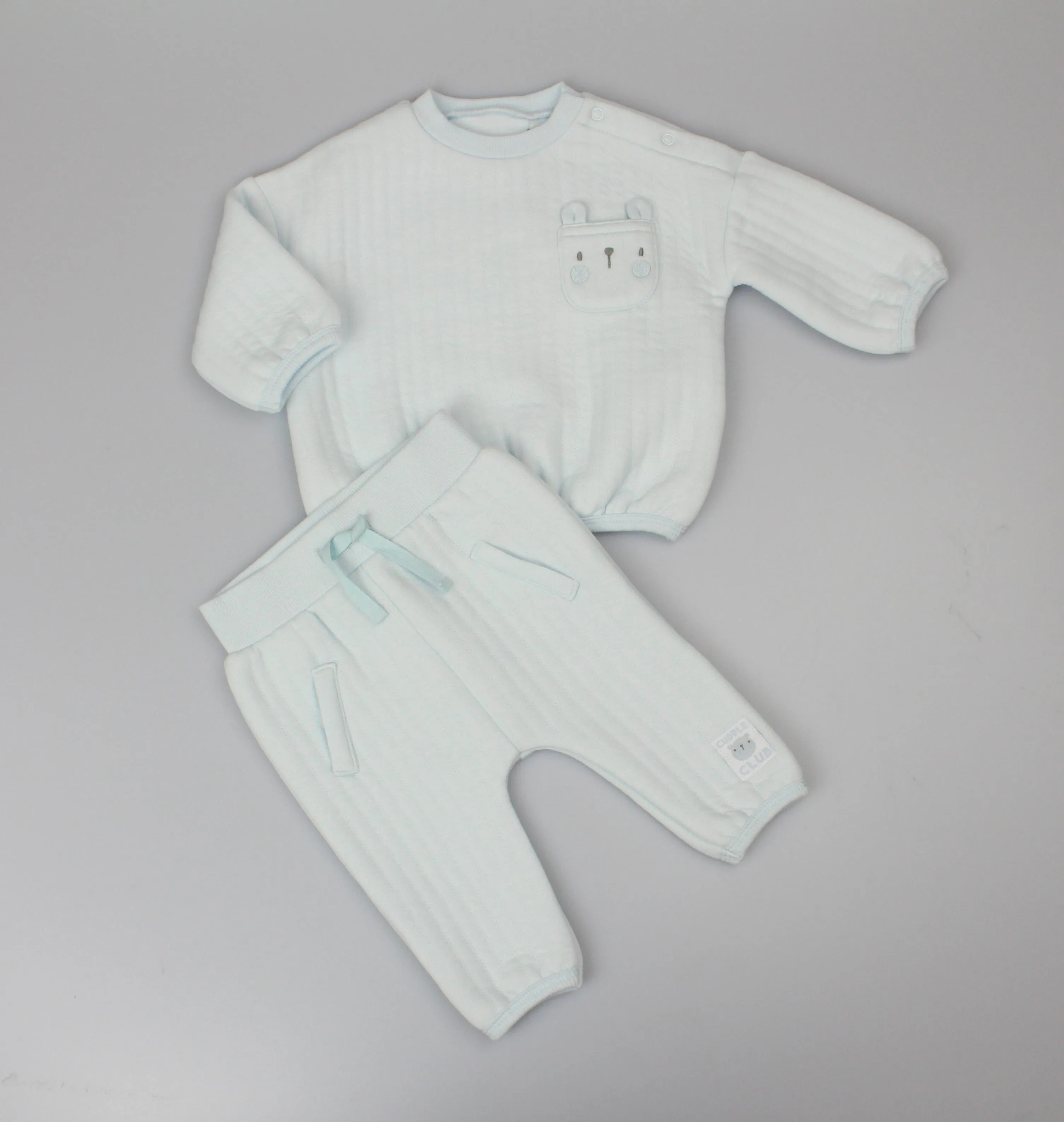 2pc Quilted Jogging Suit Set - Sky (0-9M) (PK6) H13525