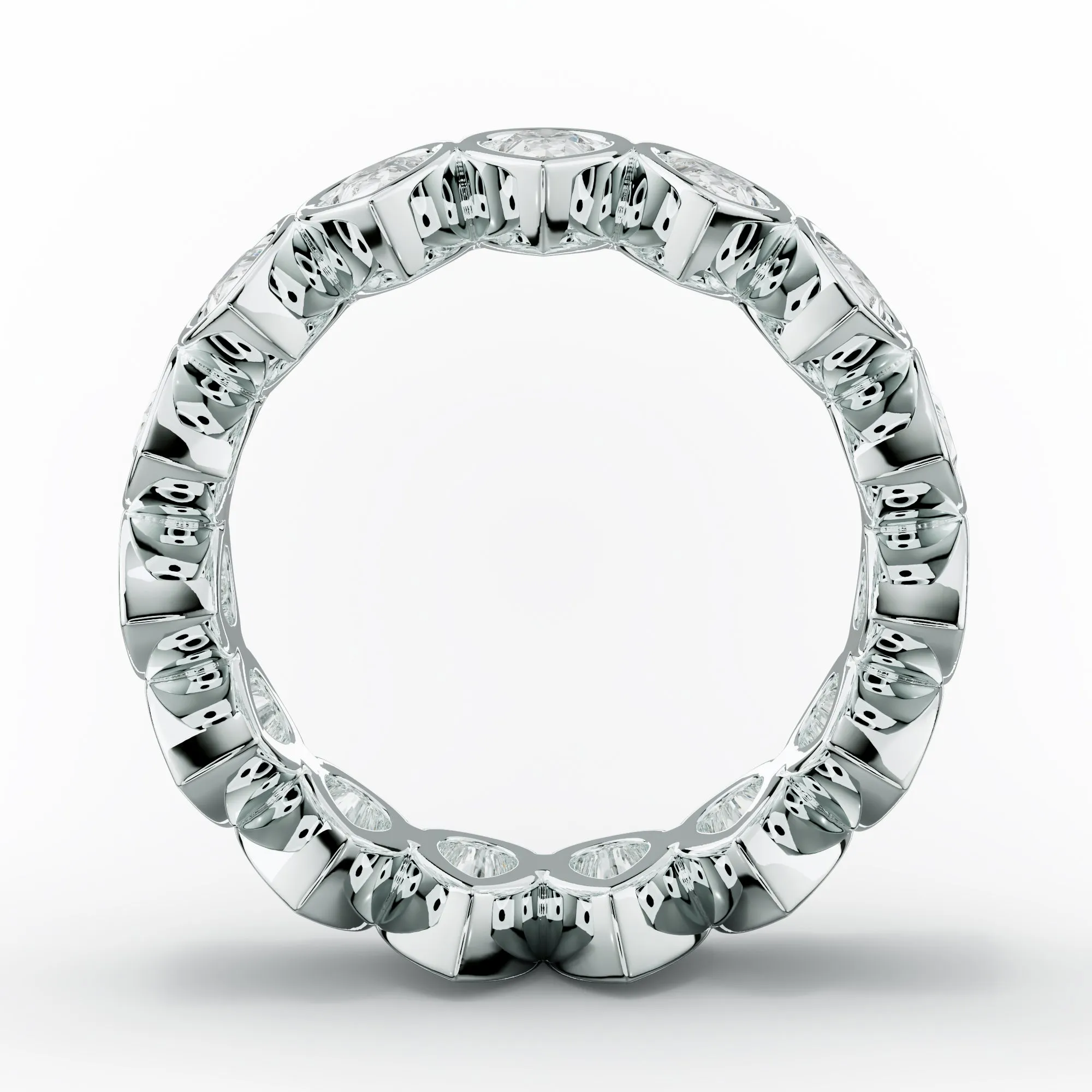 3.0 Carat Bezel Set Pear Cut Diamond Eternity Band