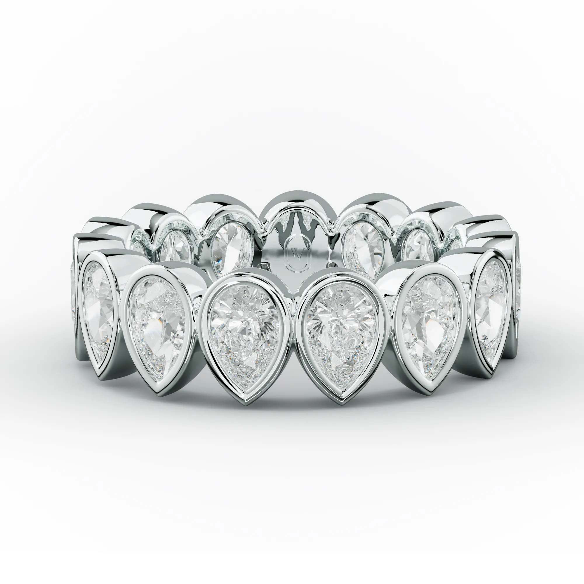 3.0 Carat Bezel Set Pear Cut Diamond Eternity Band