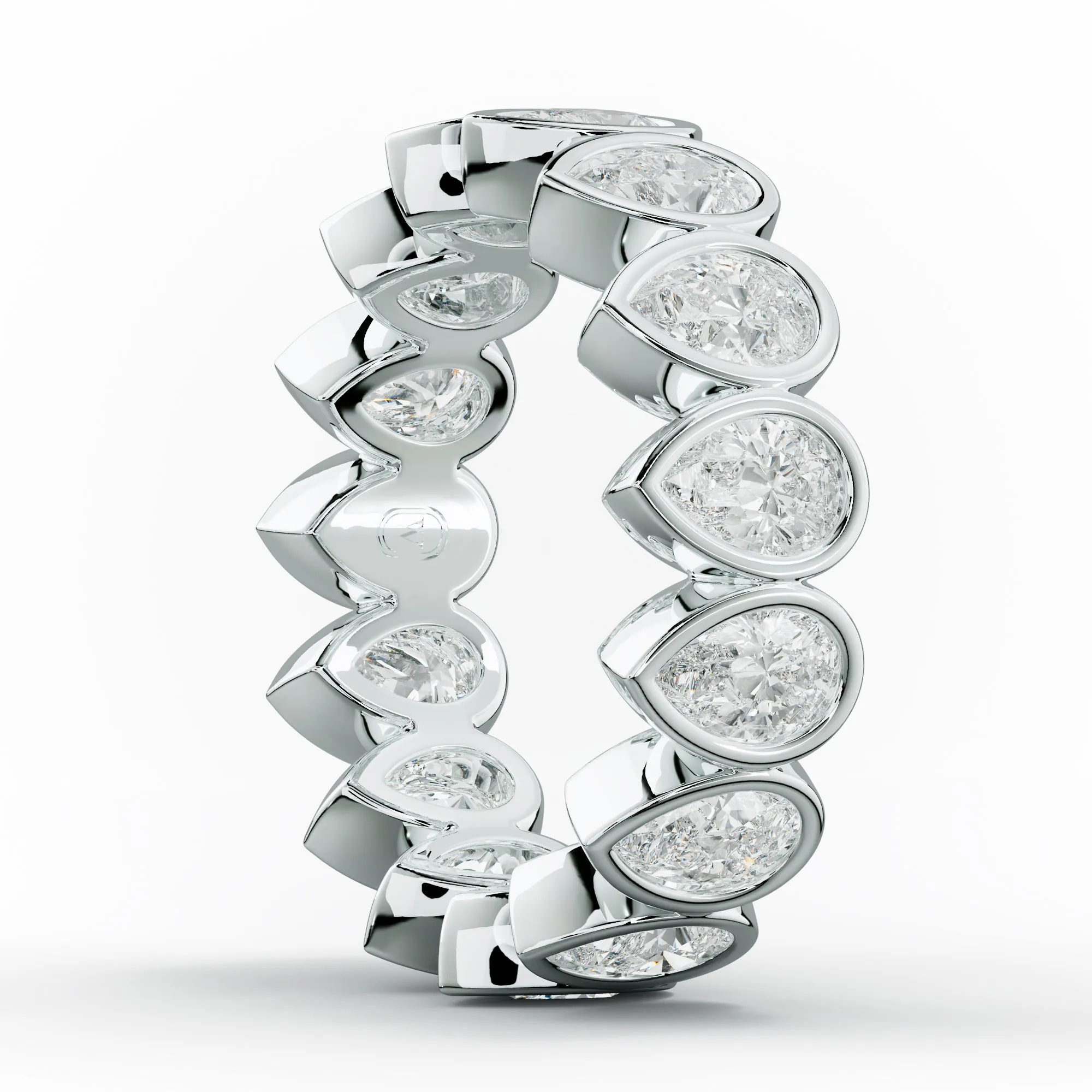 3.0 Carat Bezel Set Pear Cut Diamond Eternity Band
