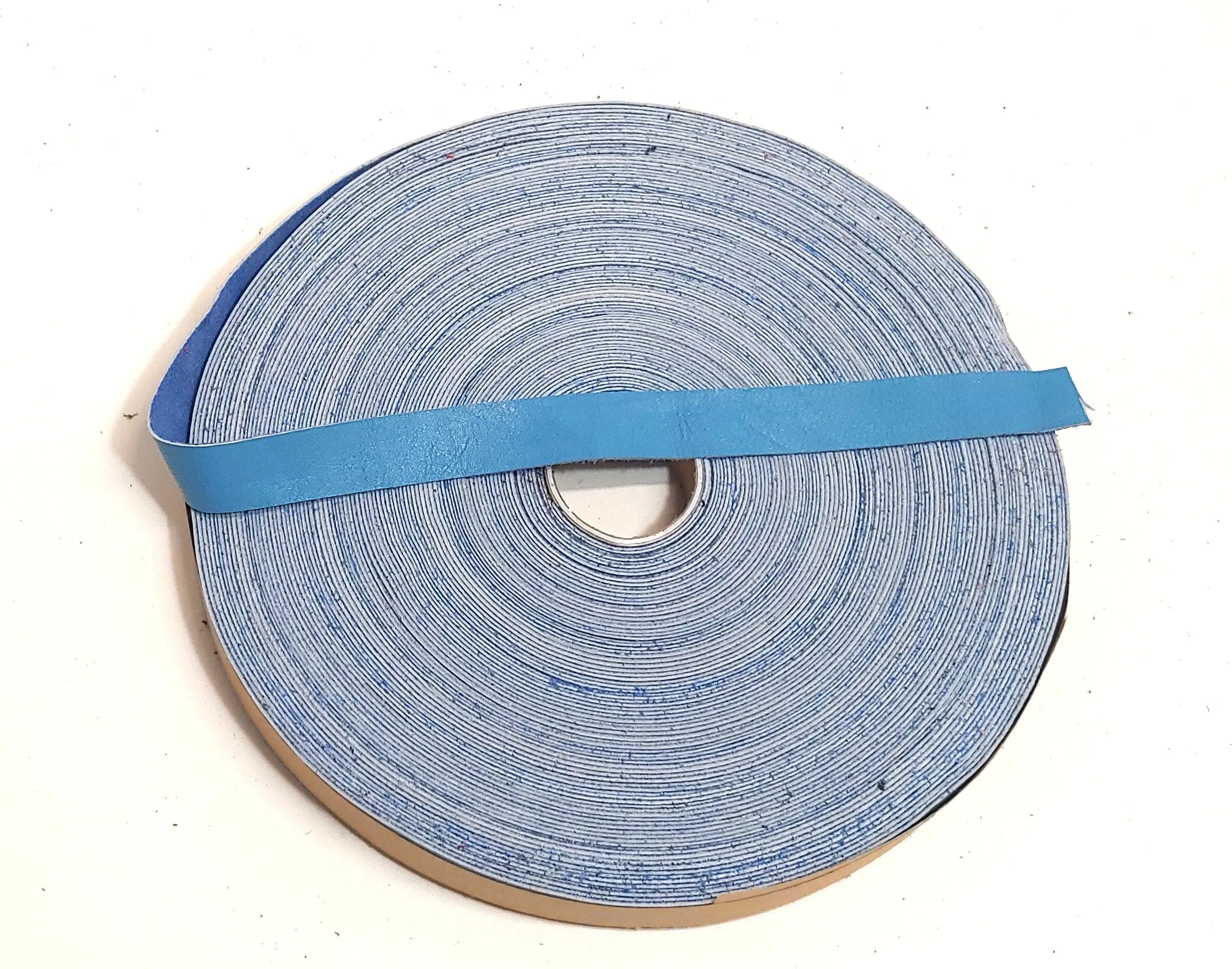 3/4" Flat, Cowhide Leather Binding in Sky Blue (5 YDS) 0750NDB trim tape; edge binding; leather tape