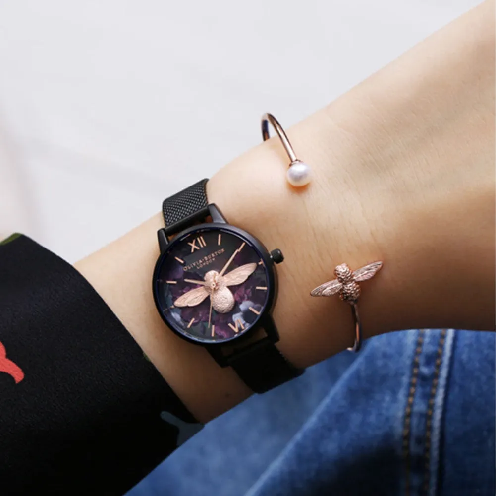 3D Bee After Dark Midi Dial Watch