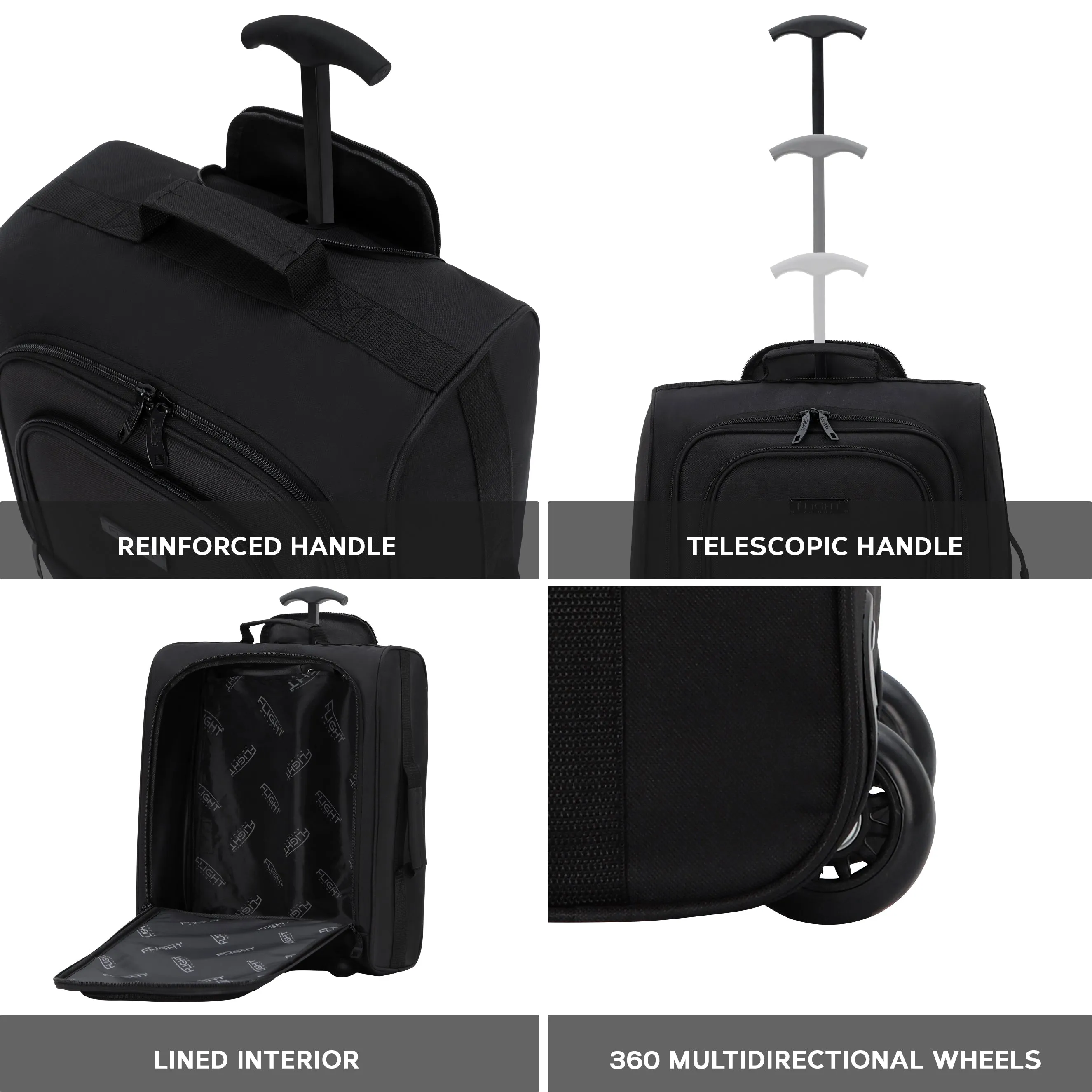 45x36x20cm 2 Wheel Soft Shell Suitcase