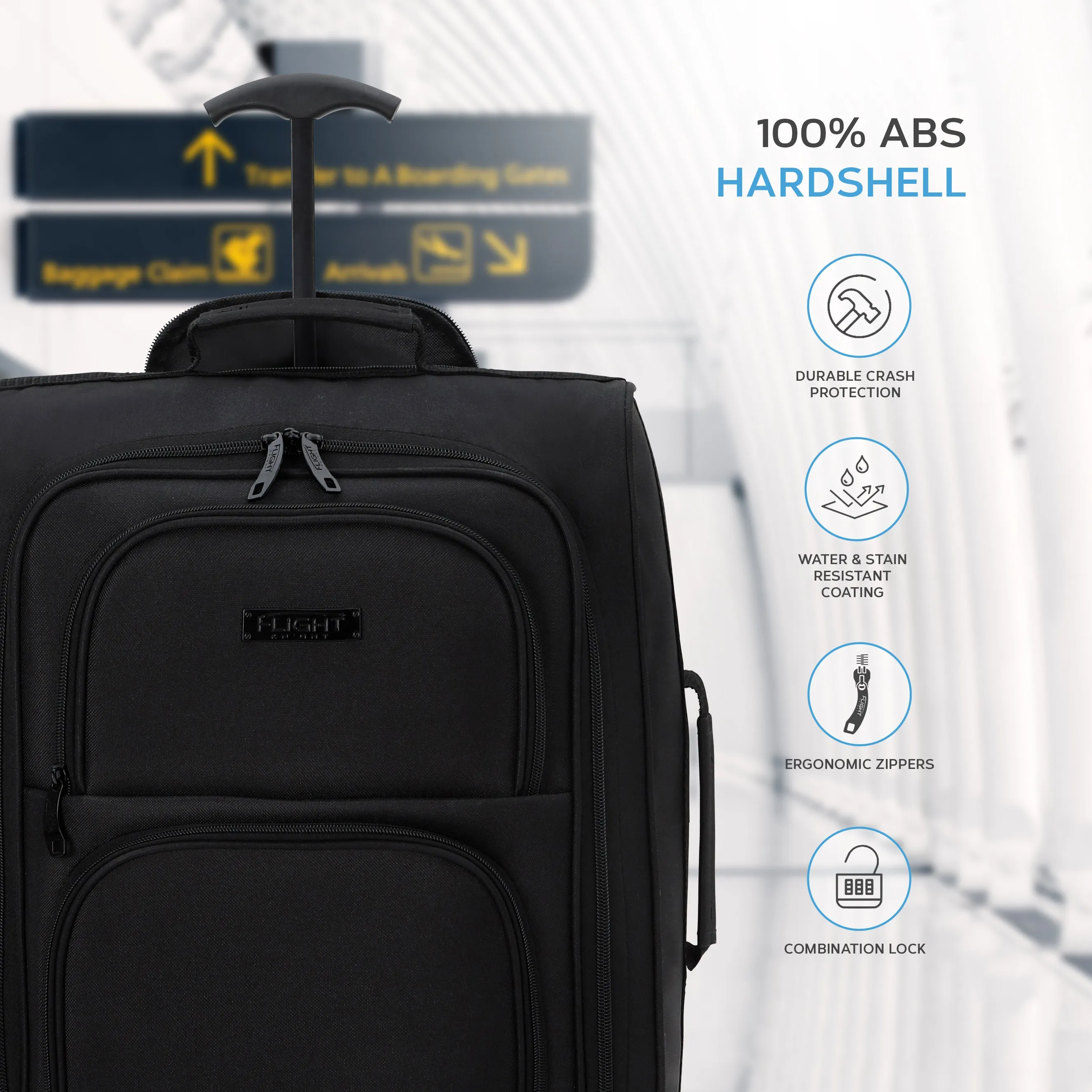 45x36x20cm 2 Wheel Soft Shell Suitcase