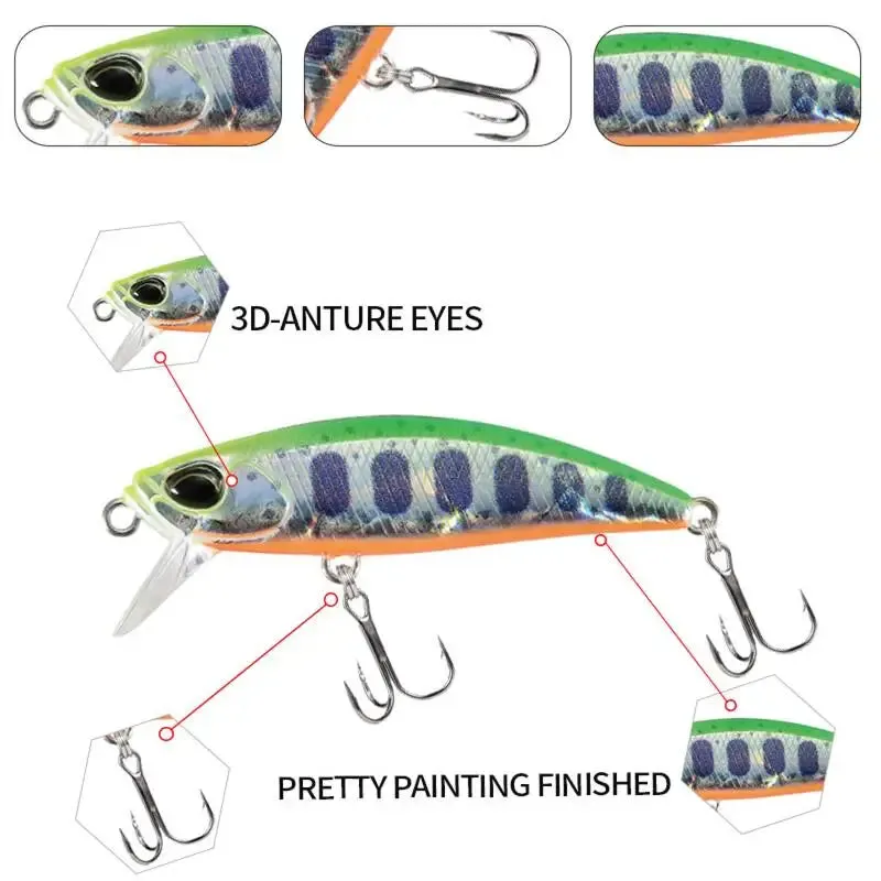 48mm 6.5g Top Hard Fishing Lures Minnow quality herring look Baits Wobblers