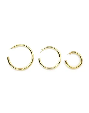 4mm Thick Gold Tube Hoops