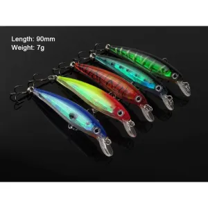 5 x Minnow Lures 9cm 7g Fishing Tackle / B