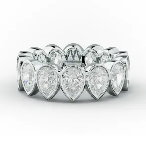 5.0 Carat Bezel Set Pear Cut Diamond Eternity Band