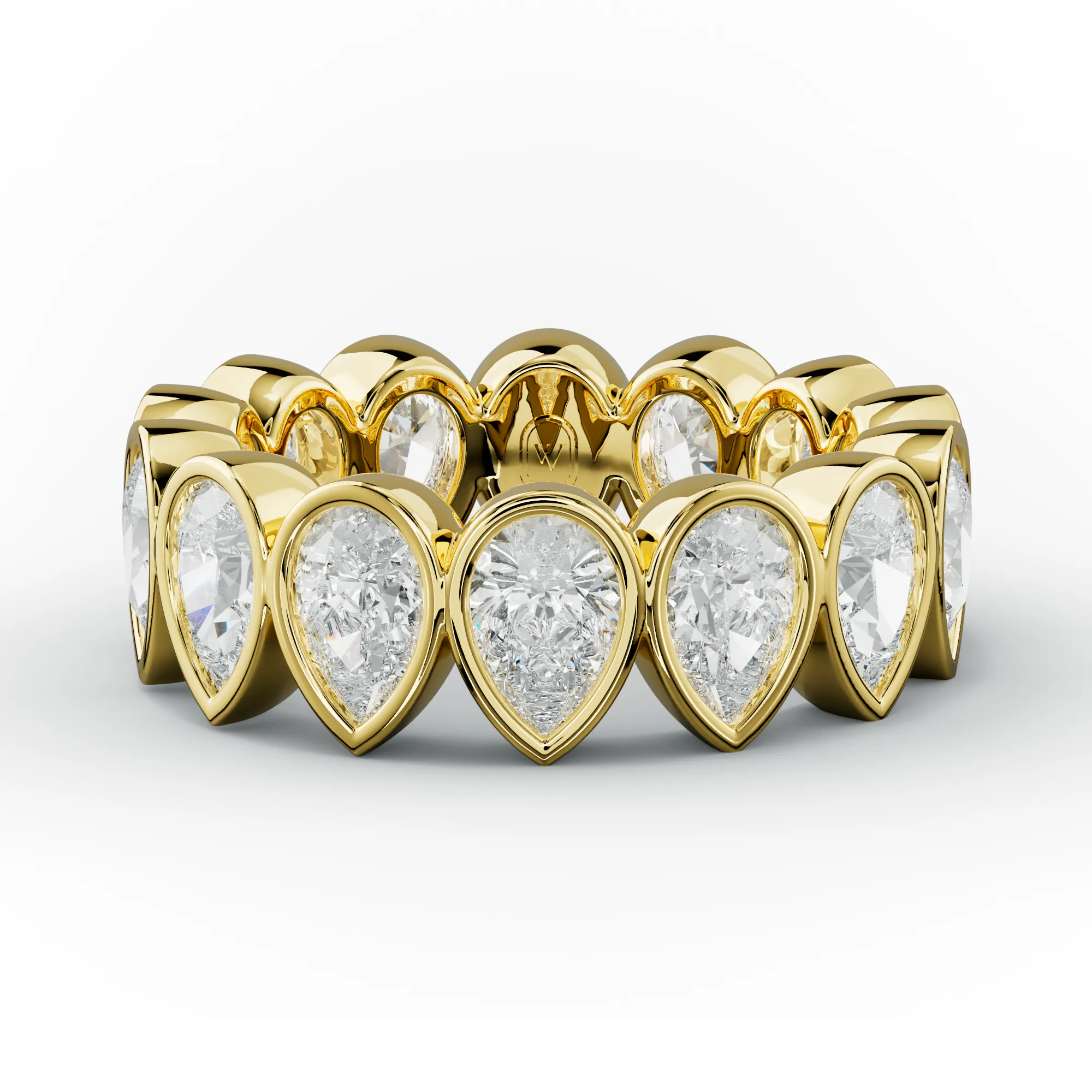5.0 Carat Bezel Set Pear Cut Diamond Eternity Band