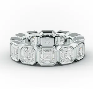 6.0 Carat Bezel Set Asscher Cut Diamond Eternity Band