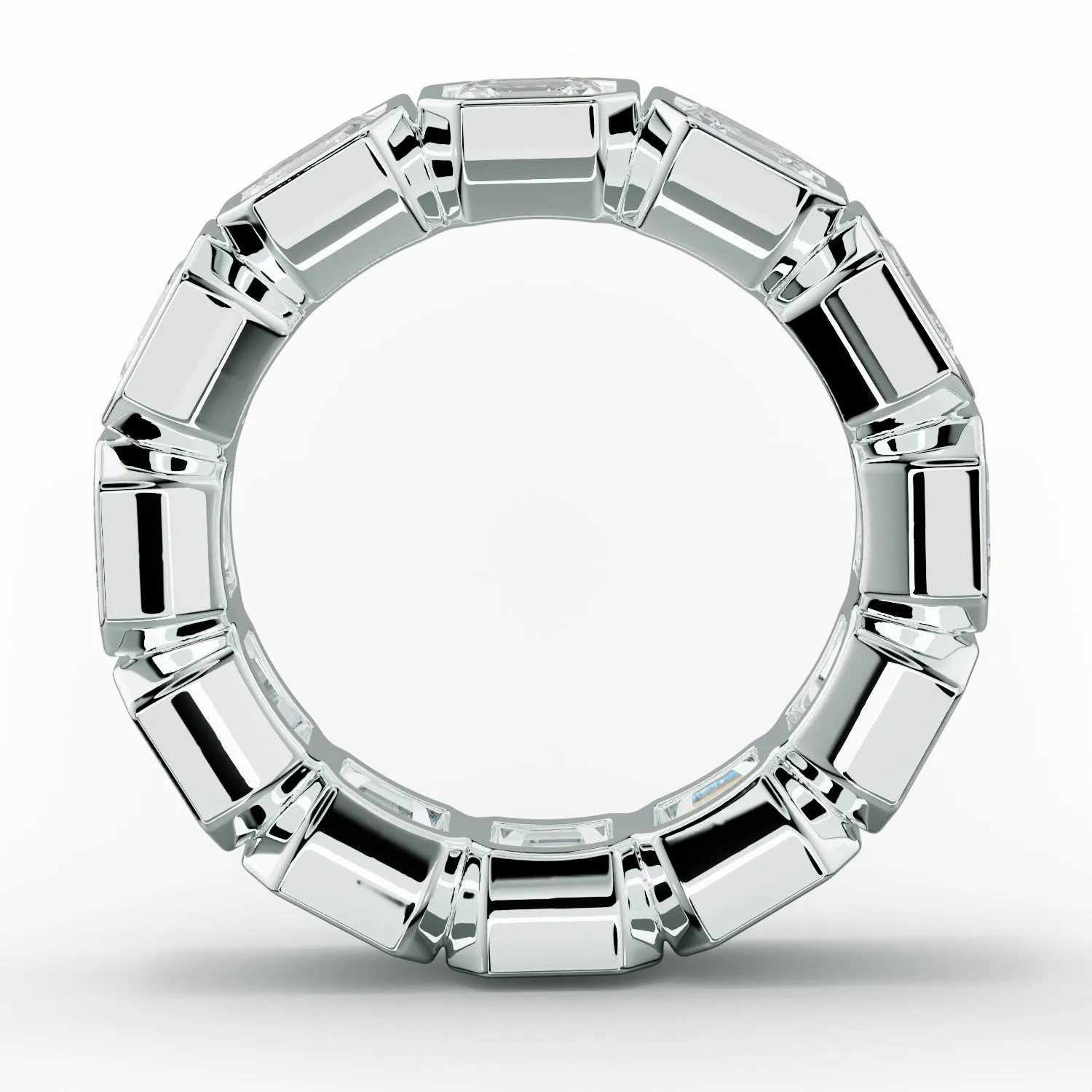 6.0 Carat Bezel Set Asscher Cut Diamond Eternity Band