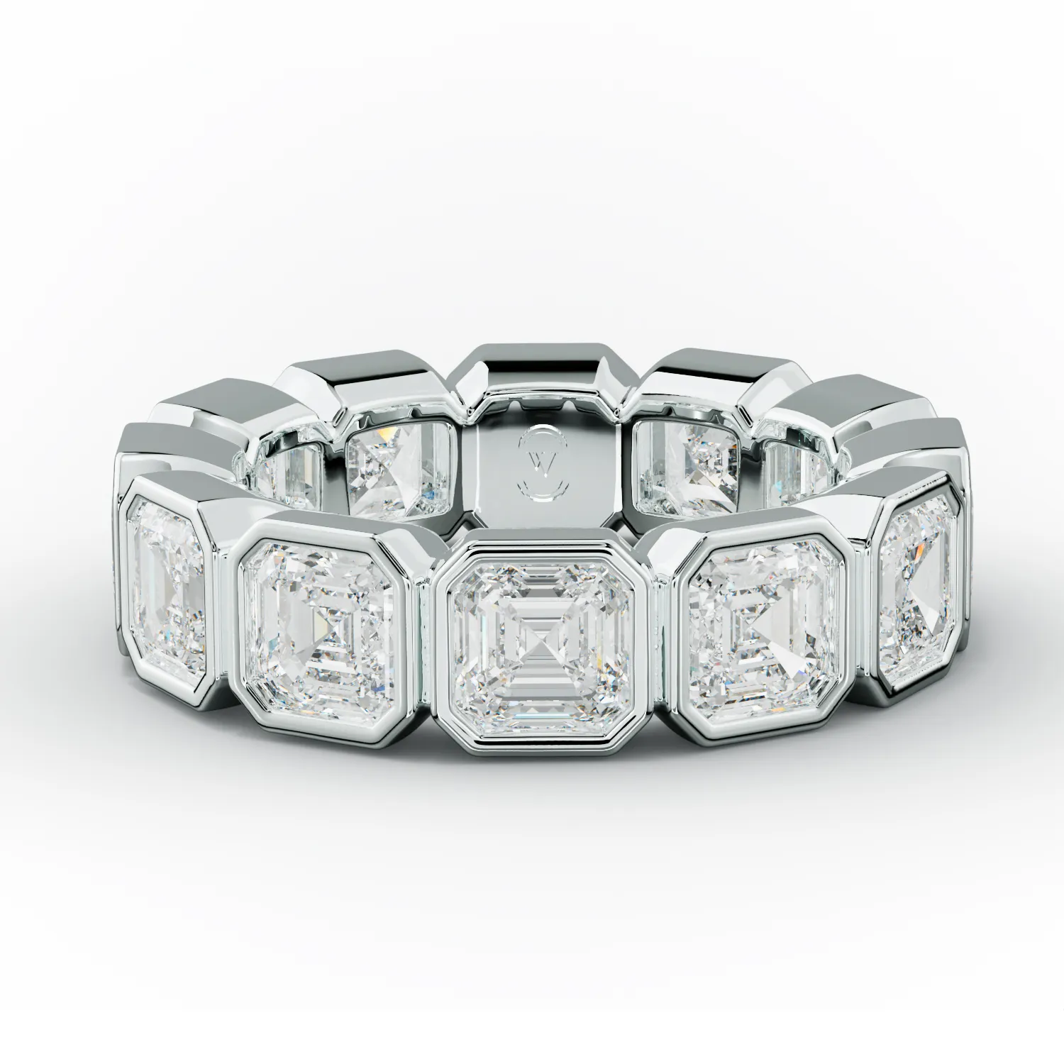 6.0 Carat Bezel Set Asscher Cut Diamond Eternity Band