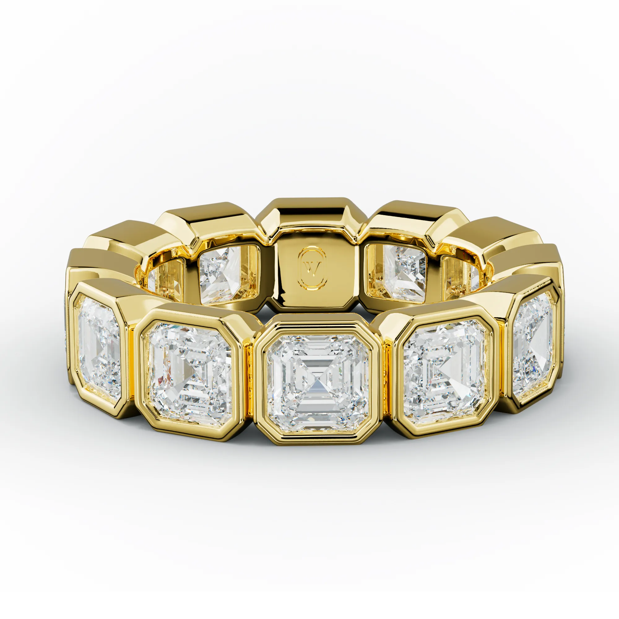 6.0 Carat Bezel Set Asscher Cut Diamond Eternity Band