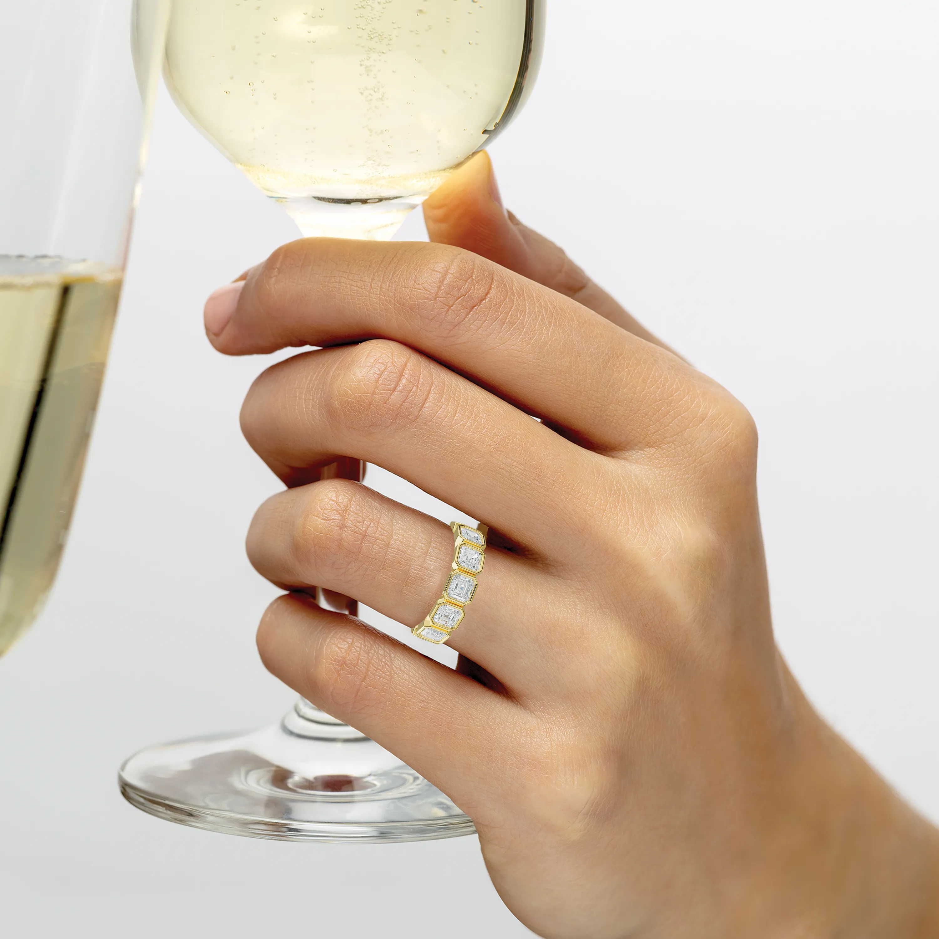 6.0 Carat Bezel Set Asscher Cut Diamond Eternity Band