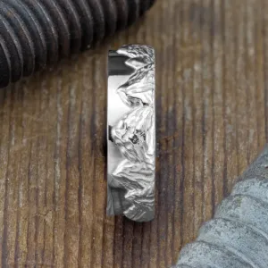 6mm Mountain Mens Wedding Ring, Platinum